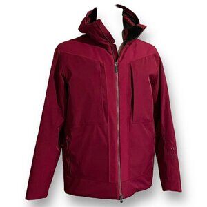 Mountain Force Mens Dakota Ski Jacket Sz L Burgundy Black Down Wool Insulated